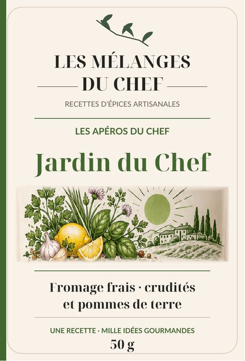 Étiquette du mélange Jardin du Chef, Les Apéros du Chef, 50 g